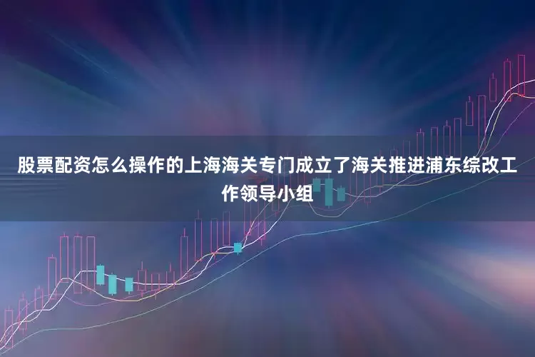 股票配资怎么操作的上海海关专门成立了海关推进浦东综改工作领导小组